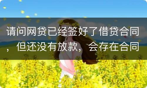 请问网贷已经签好了借贷合同，但还没有放款，会存在合同已生效的情况吗