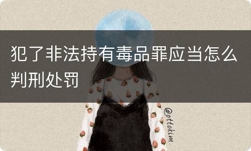 犯了非法持有毒品罪应当怎么判刑处罚