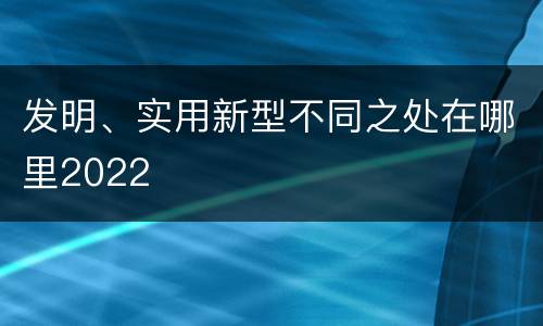 发明、实用新型不同之处在哪里2022