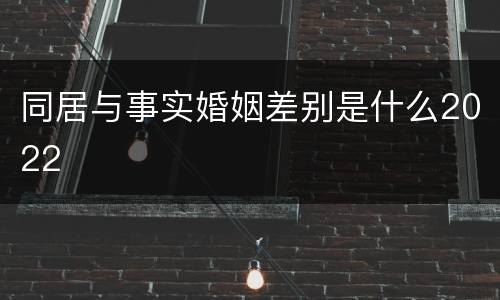 同居与事实婚姻差别是什么2022