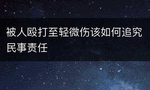 被人殴打至轻微伤该如何追究民事责任