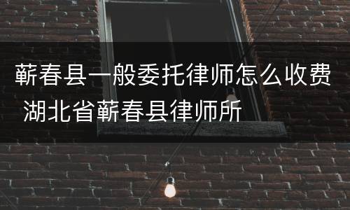 蕲春县一般委托律师怎么收费 湖北省蕲春县律师所