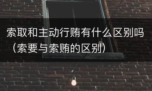 索取和主动行贿有什么区别吗（索要与索贿的区别）
