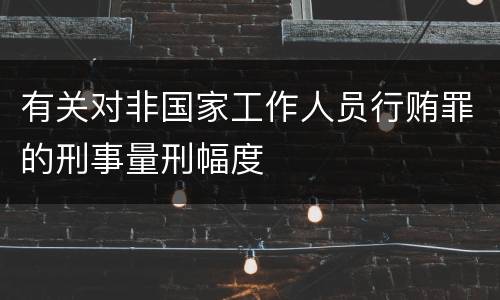 有关对非国家工作人员行贿罪的刑事量刑幅度