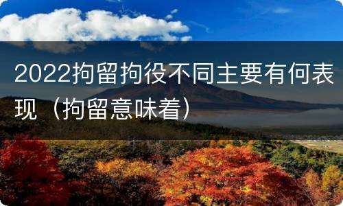 2022拘留拘役不同主要有何表现（拘留意味着）