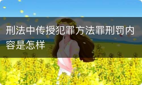刑法中传授犯罪方法罪刑罚内容是怎样