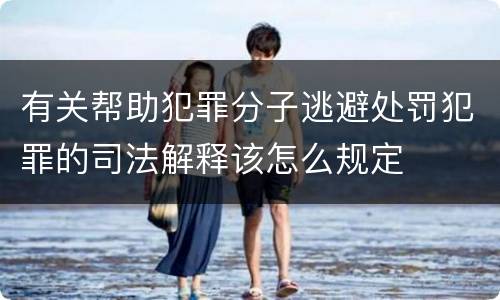 有关帮助犯罪分子逃避处罚犯罪的司法解释该怎么规定