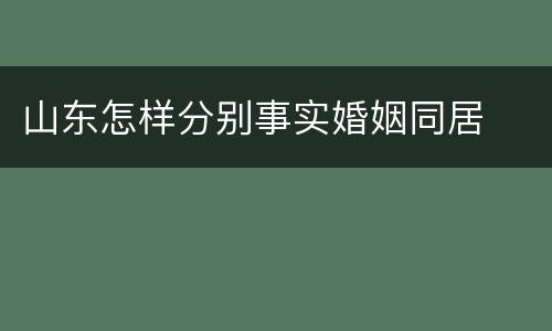山东怎样分别事实婚姻同居
