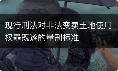 现行刑法对非法变卖土地使用权罪既遂的量刑标准