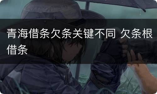 青海借条欠条关键不同 欠条根借条