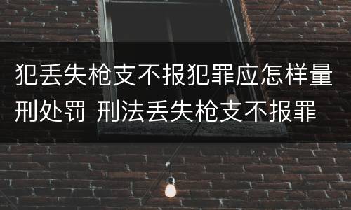 犯丢失枪支不报犯罪应怎样量刑处罚 刑法丢失枪支不报罪