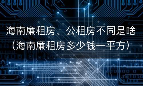 海南廉租房、公租房不同是啥（海南廉租房多少钱一平方）