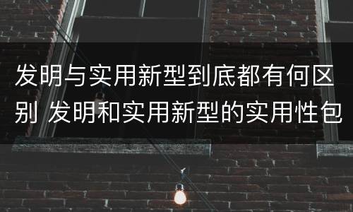 发明与实用新型到底都有何区别 发明和实用新型的实用性包括