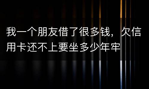 我一个朋友借了很多钱，欠信用卡还不上要坐多少年牢