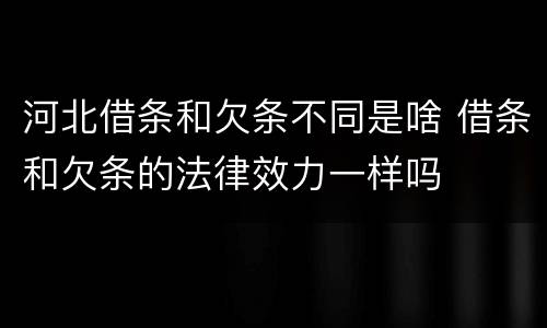 河北借条和欠条不同是啥 借条和欠条的法律效力一样吗