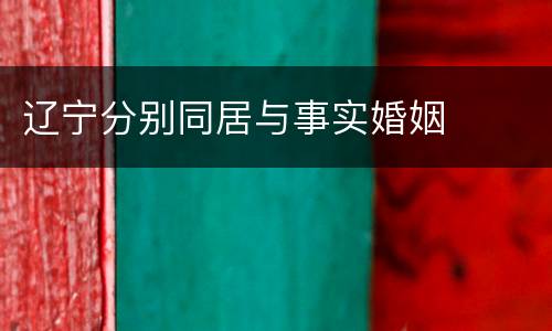 辽宁分别同居与事实婚姻