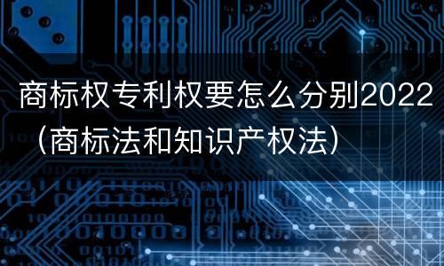 商标权专利权要怎么分别2022（商标法和知识产权法）