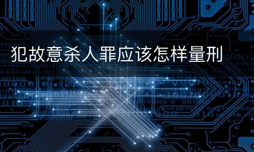 犯故意杀人罪应该怎样量刑