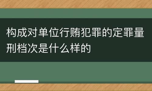 构成对单位行贿犯罪的定罪量刑档次是什么样的