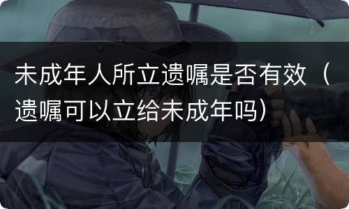 未成年人所立遗嘱是否有效（遗嘱可以立给未成年吗）