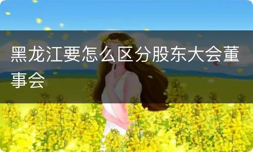 黑龙江要怎么区分股东大会董事会