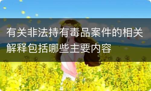 有关非法持有毒品案件的相关解释包括哪些主要内容
