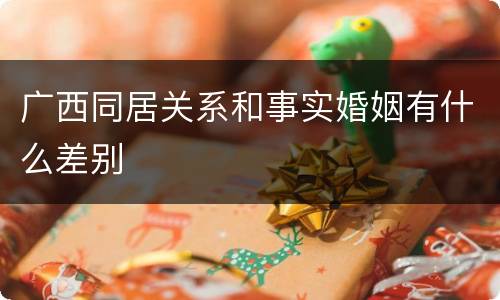 广西同居关系和事实婚姻有什么差别