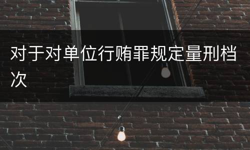 对于对单位行贿罪规定量刑档次