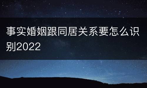 事实婚姻跟同居关系要怎么识别2022