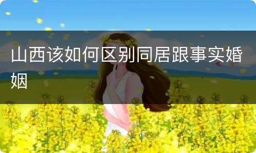 山西该如何区别同居跟事实婚姻