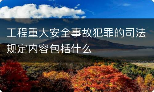 工程重大安全事故犯罪的司法规定内容包括什么