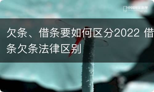 欠条、借条要如何区分2022 借条欠条法律区别