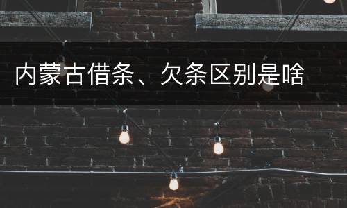 内蒙古借条、欠条区别是啥
