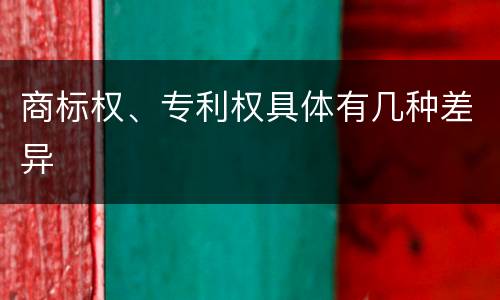 商标权、专利权具体有几种差异