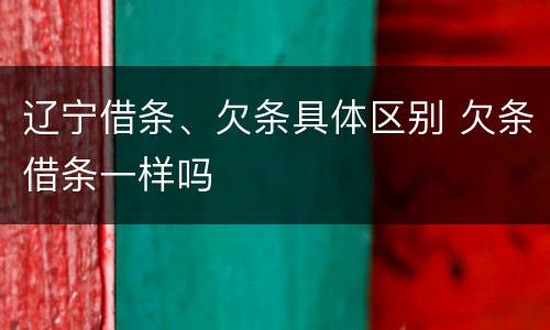 辽宁借条、欠条具体区别 欠条借条一样吗