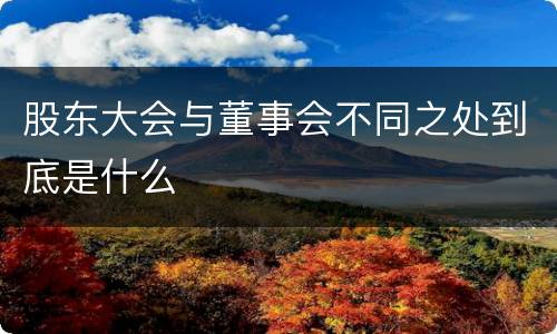 股东大会与董事会不同之处到底是什么