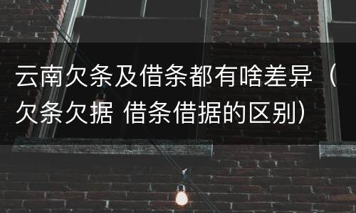 云南欠条及借条都有啥差异（欠条欠据 借条借据的区别）