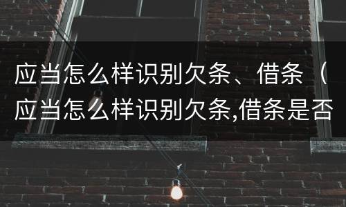 应当怎么样识别欠条、借条（应当怎么样识别欠条,借条是否有效）