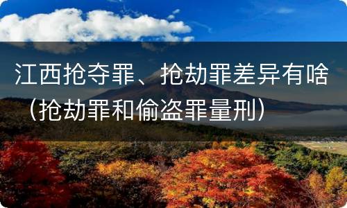 江西抢夺罪、抢劫罪差异有啥（抢劫罪和偷盗罪量刑）
