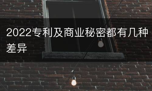 2022专利及商业秘密都有几种差异