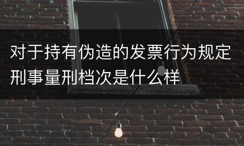 对于持有伪造的发票行为规定刑事量刑档次是什么样