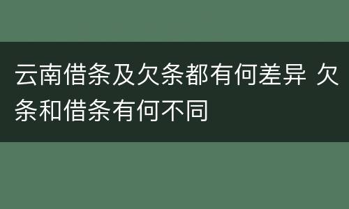 云南借条及欠条都有何差异 欠条和借条有何不同