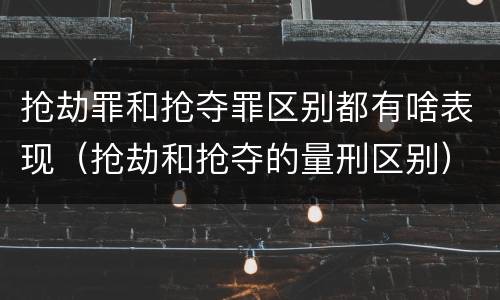 抢劫罪和抢夺罪区别都有啥表现（抢劫和抢夺的量刑区别）