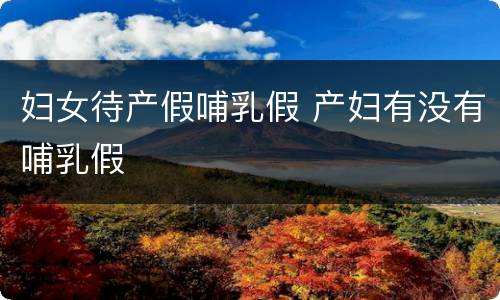 妇女待产假哺乳假 产妇有没有哺乳假