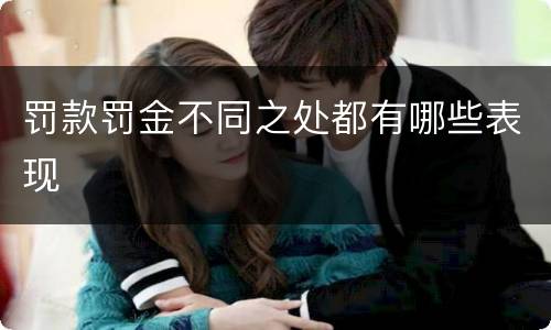 罚款罚金不同之处都有哪些表现