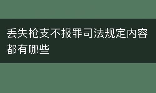 丢失枪支不报罪司法规定内容都有哪些