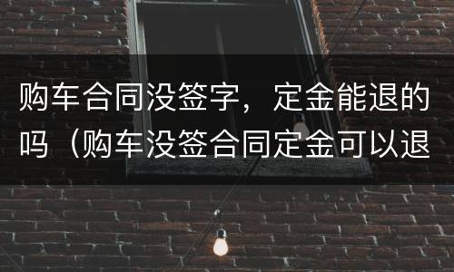 购车合同没签字，定金能退的吗（购车没签合同定金可以退吗）