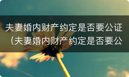 夫妻婚内财产约定是否要公证（夫妻婚内财产约定是否要公证才生效）