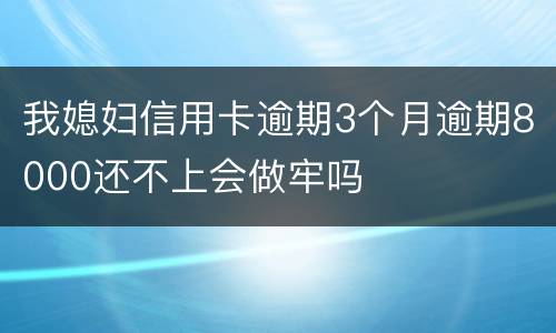我媳妇信用卡逾期3个月逾期8000还不上会做牢吗