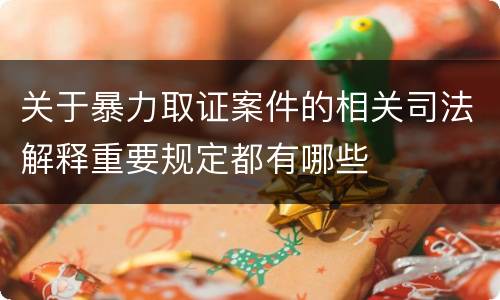 关于暴力取证案件的相关司法解释重要规定都有哪些